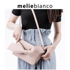 NWT Melie Bianco Dior Vegan Leather Knotted Bow Clutch, Blush